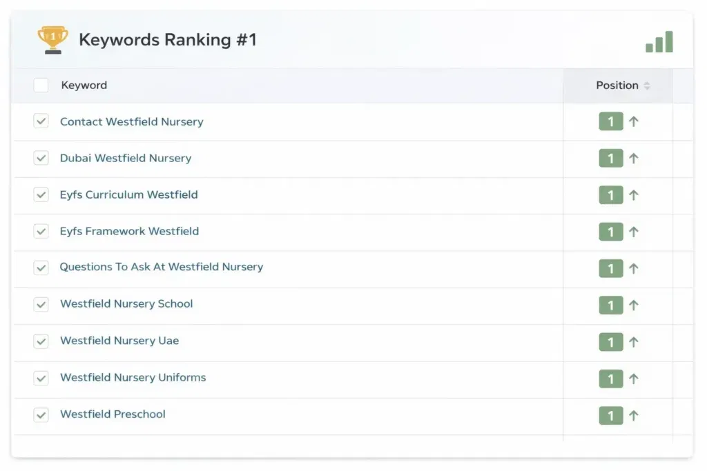 Westfield Nursery Keywords Ranking